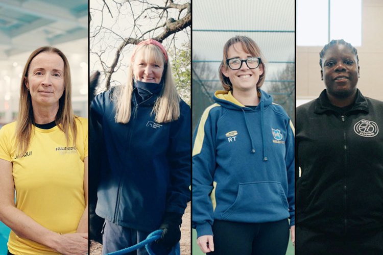 Collage of four women from different sports backgrounds.