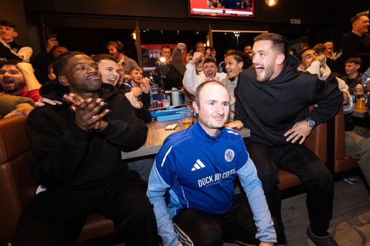 Macclesfield FC players and staff react to the FA Cup 4th round draw.